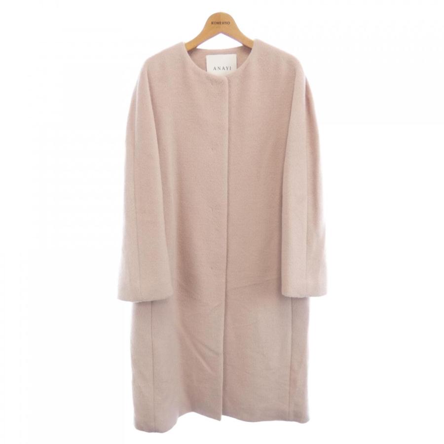 ★新品未使用★アナイ　ANAYI ウールコート　一昨年購入 ANAYI - 現行タグ ANAYI アナイ ノーカラー ウール コート ブラック 38
