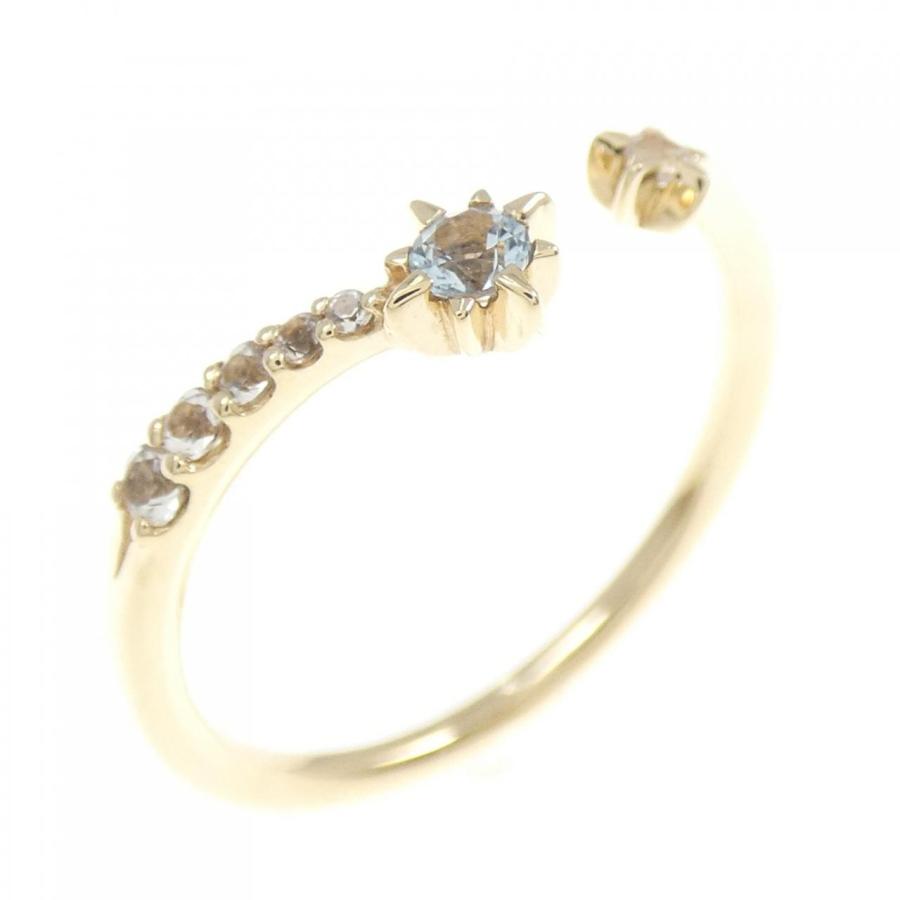 新品仕上げ済 スタージュエリー ブルートパーズ リング 13号 K10 槌目調 新品仕上げ済 スタージュエリー ブルートパーズ リング 13号 K10