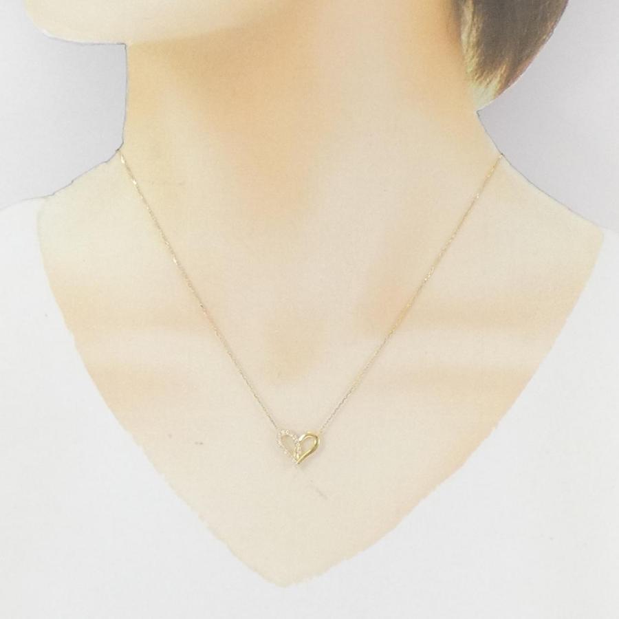 アーカー フィルージュ ハート ミディ ハーフ ネックレス 0.08CT 