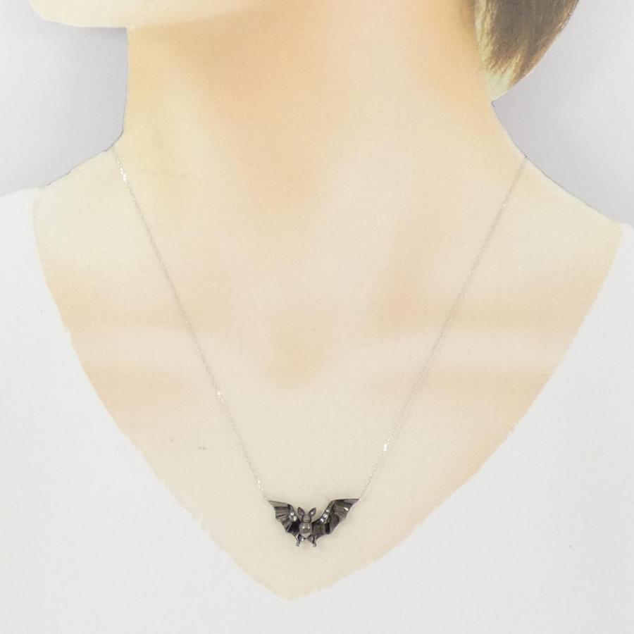 K18BG/K18WG コウモリ ダイヤモンド ネックレス 0.03CT : KOMEHYO 
