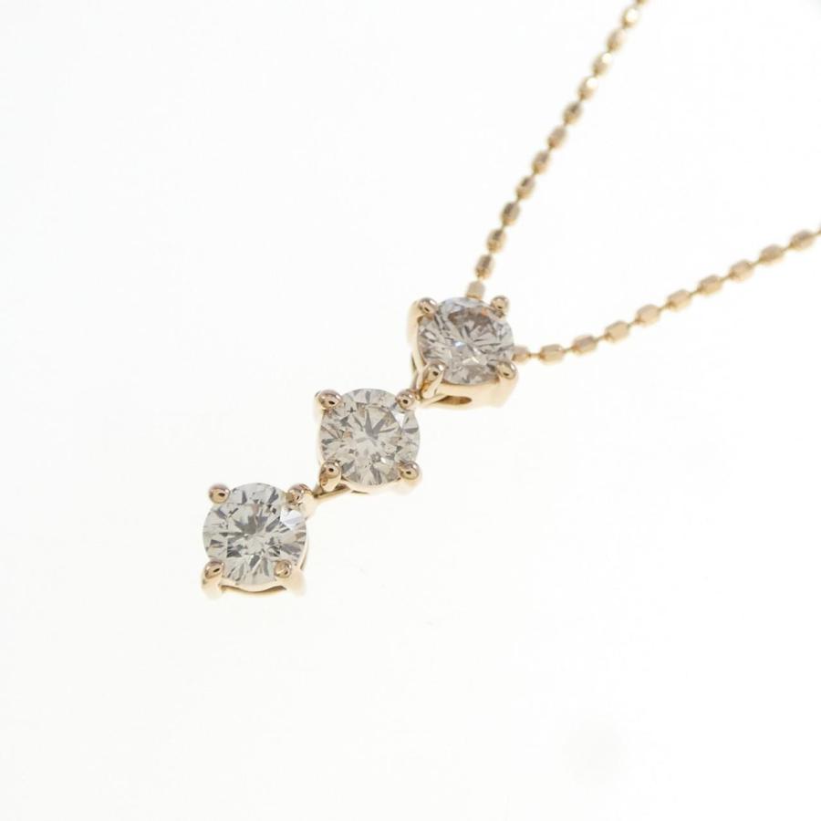 K18PG スリーストーン ダイヤモンド ネックレス 0.50CT : KOMEHYO 