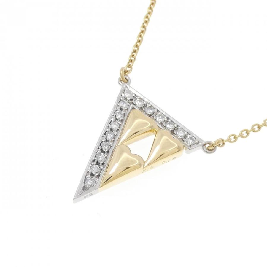 K18YG/PT ハート ダイヤモンド ネックレス 0.16CT : KOMEHYO
