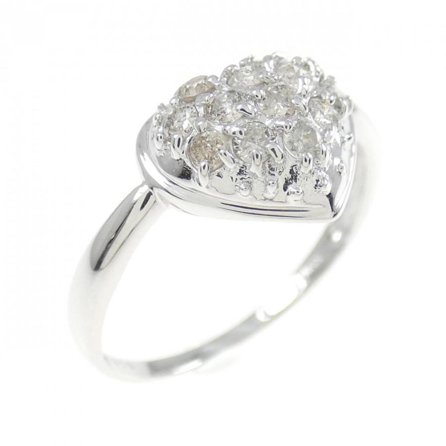 K18WG ハート パヴェ ダイヤモンド リング 0.30CT : KOMEHYO