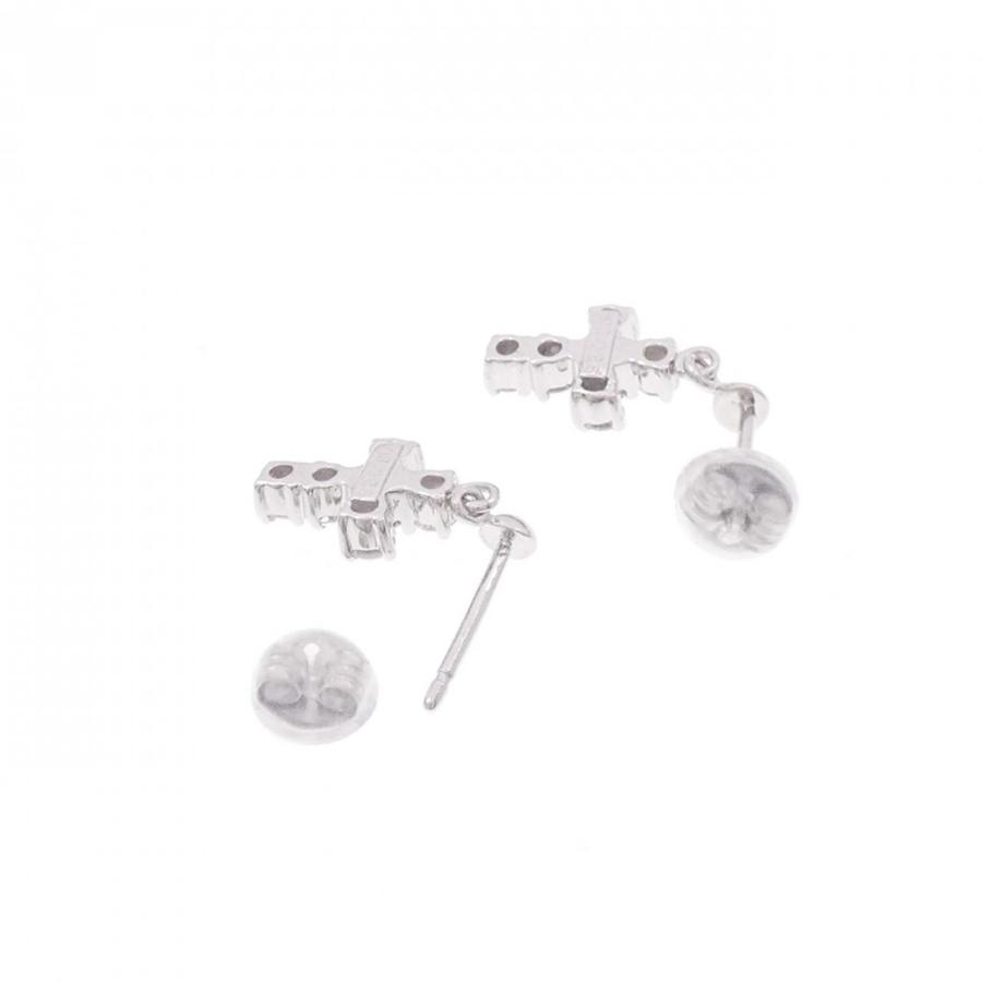 K18WG クロス ダイヤモンド ピアス 0.50CT K18WG ダイヤモンド ピアス 