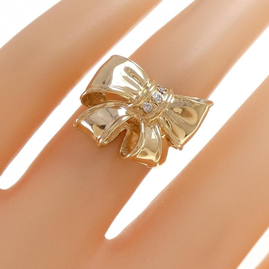 K18YG リボン ダイヤモンド リング 0.03CT : KOMEHYO ONLINESTORE 