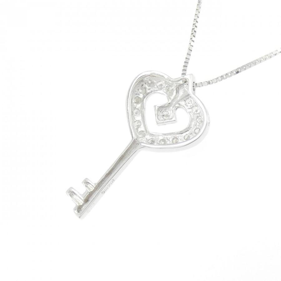 K14WG キー×ハート ダイヤモンド ネックレス 0.13CT : KOMEHYO 