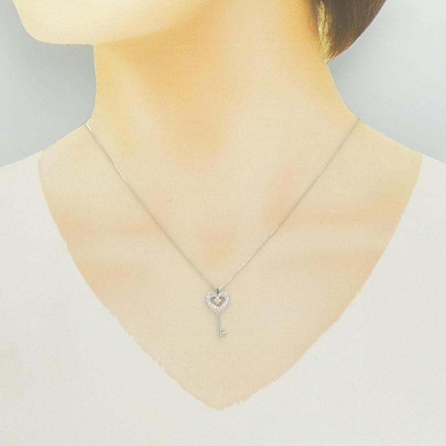 K14WG キー×ハート ダイヤモンド ネックレス 0.13CT : KOMEHYO 