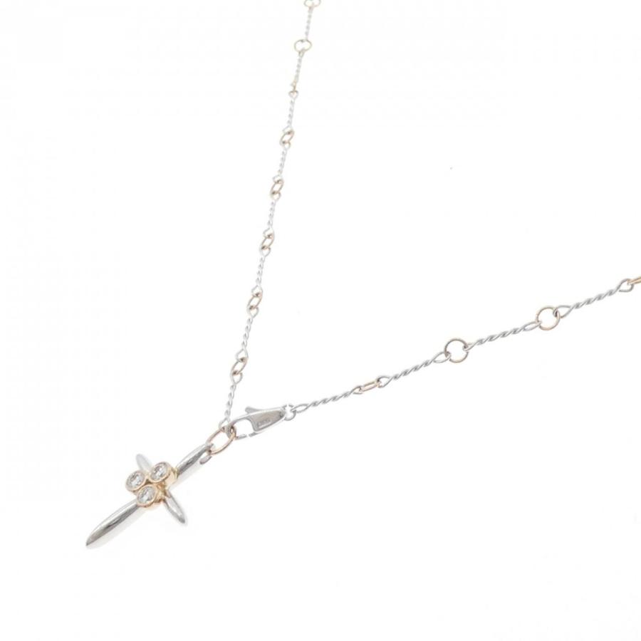 K18WG/K18PG クロス ダイヤモンド ネックレス 0.27CT : KOMEHYO 