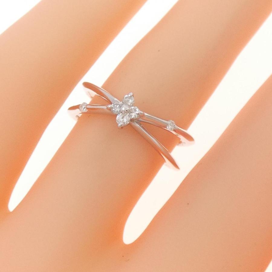 K18＆K18WG＊ダイヤモンド0.10ct＊フラワーモチーフリング です K18WG フラワー ダイヤモンド リング 0.10CT : KOMEHYO ONLINESTORE