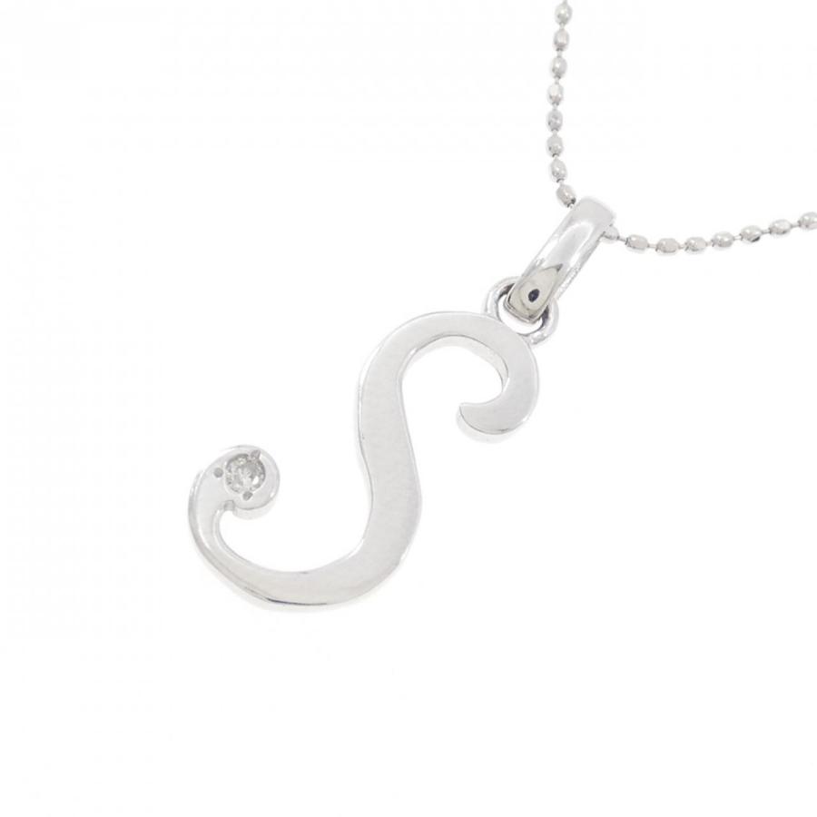 K18WG イニシャルS ダイヤモンド ネックレス : KOMEHYO ONLINESTORE