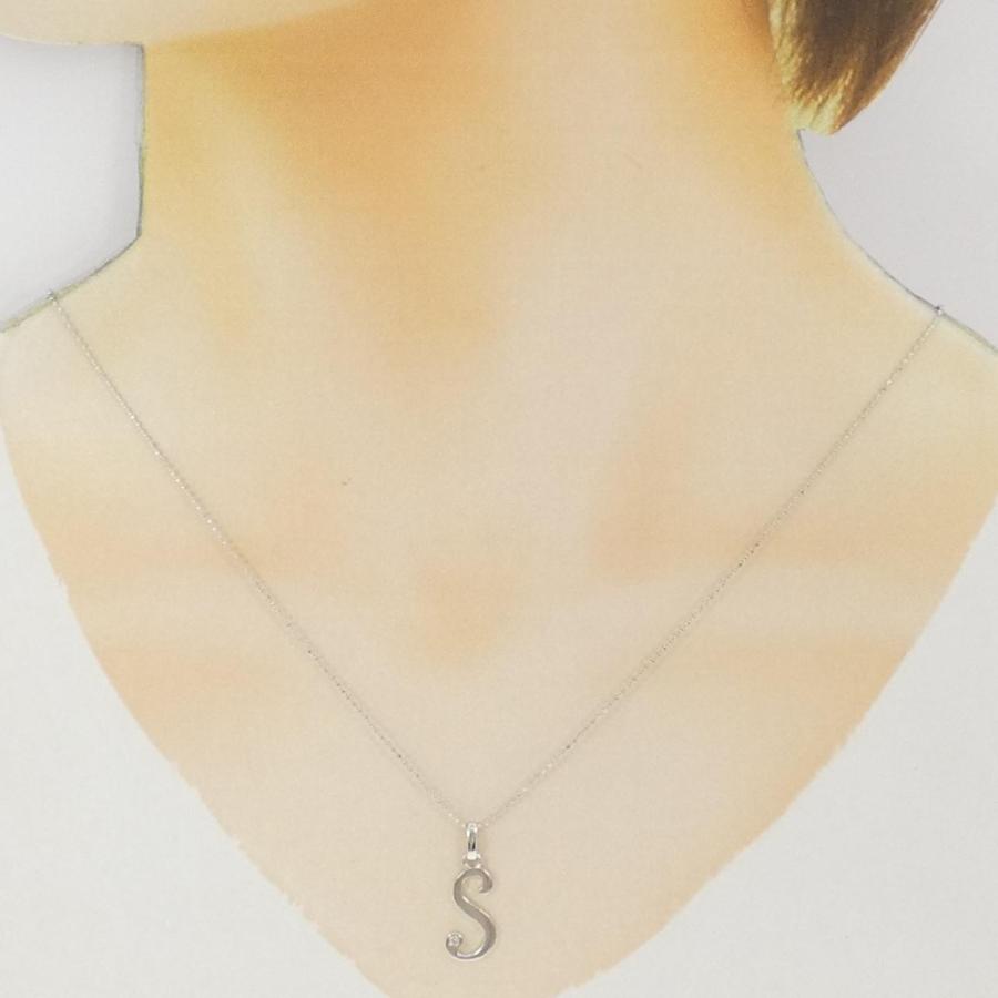 K18WG イニシャルS ダイヤモンド ネックレス : KOMEHYO ONLINESTORE