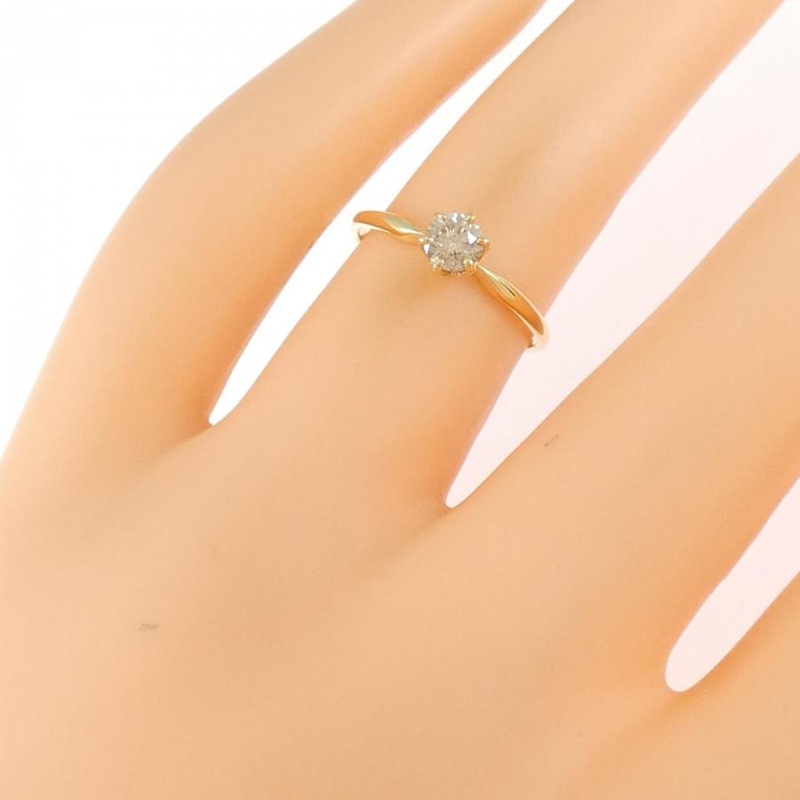 K18YG ソリティア ダイヤモンド リング 0.30CT_3