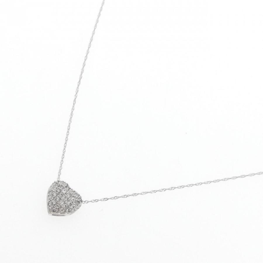 PT900/PT850 ハート パヴェ ダイヤモンド ネックレス 0.3CT : KOMEHYO 