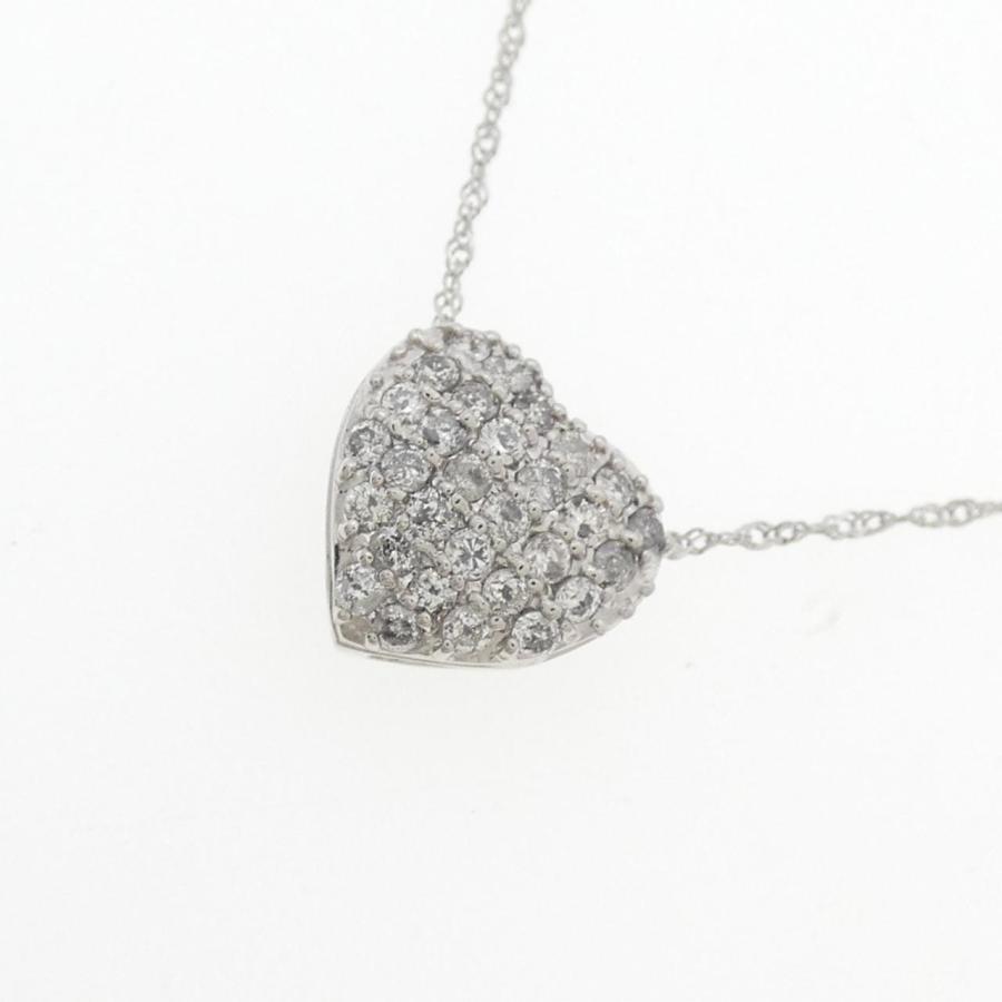 PT900/PT850 ハート パヴェ ダイヤモンド ネックレス 0.3CT : KOMEHYO 
