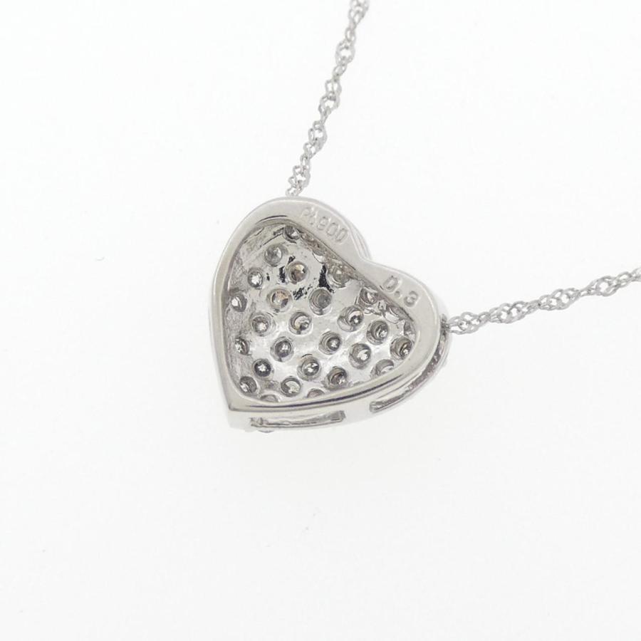 PT900/PT850 ハート パヴェ ダイヤモンド ネックレス 0.3CT : KOMEHYO 