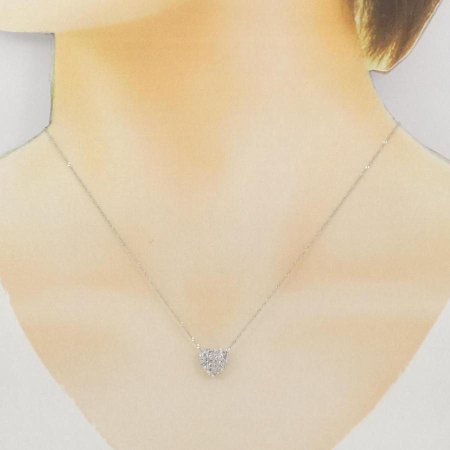 PT900/PT850 ハート パヴェ ダイヤモンド ネックレス 0.3CT : KOMEHYO 