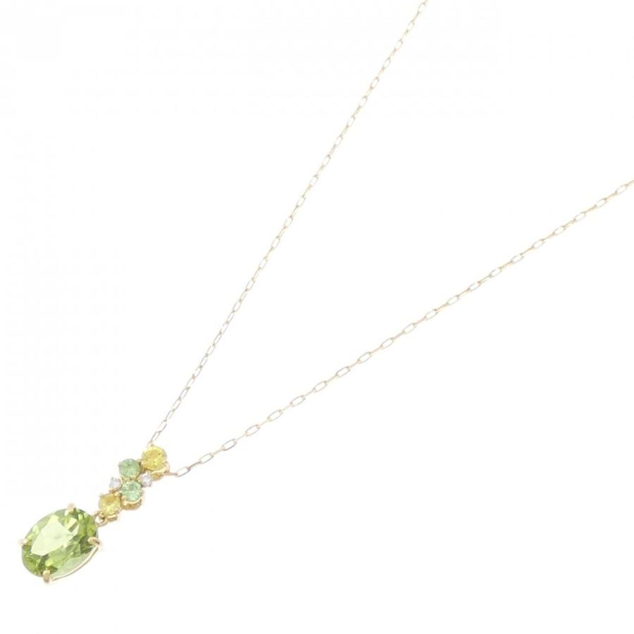 ネックレス K18YG カラーストーン ネックレス