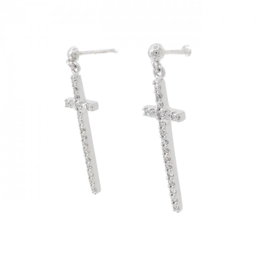 K18WG クロス ダイヤモンド ピアス 0.24CT : KOMEHYO ONLINESTORE 