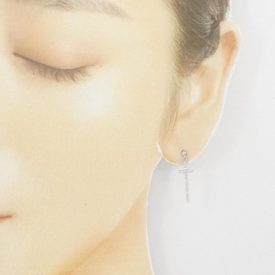 K18WG クロス ダイヤモンド ピアス 0.24CT : KOMEHYO ONLINESTORE 