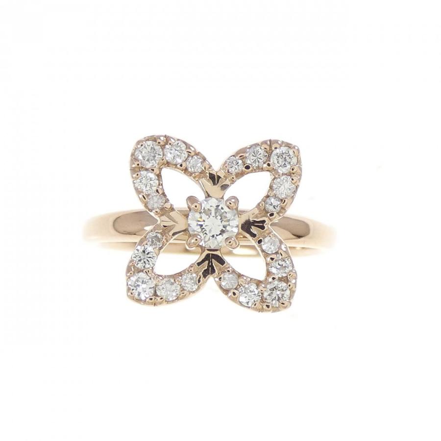 K18PG フラワー ダイヤモンド リング 0.30CT : KOMEHYO ONLINESTORE 