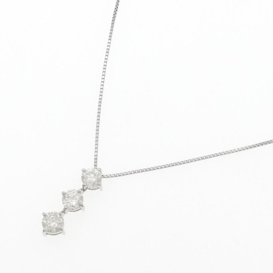 PT900/PT850 スリーストーン ダイヤモンド ネックレス 1.00CT 
