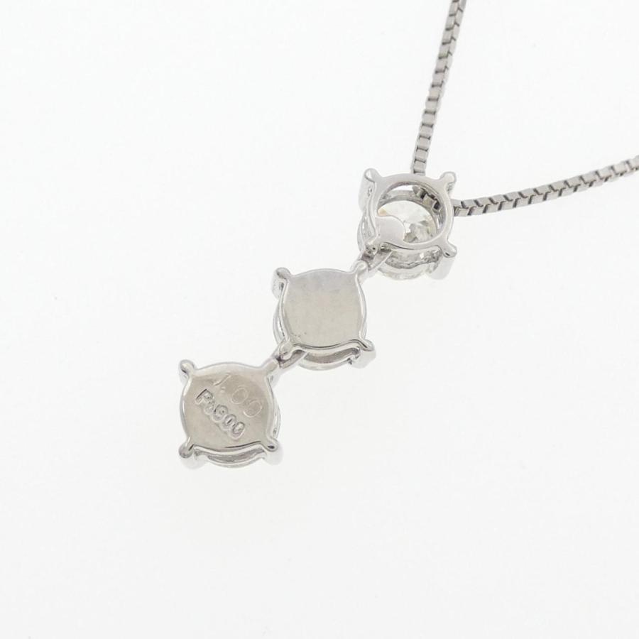 PT900/PT850 スリーストーン ダイヤモンド ネックレス 1.00CT 