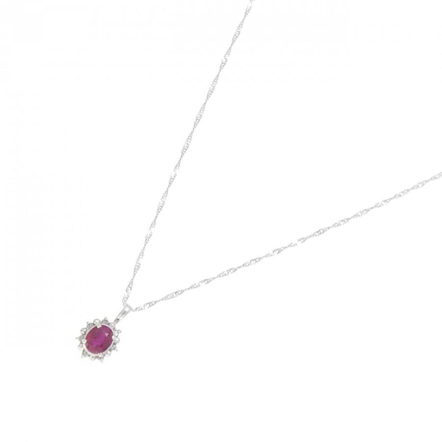 K18WG/750WG ルビー ネックレス 0.40CT 【公式通販】