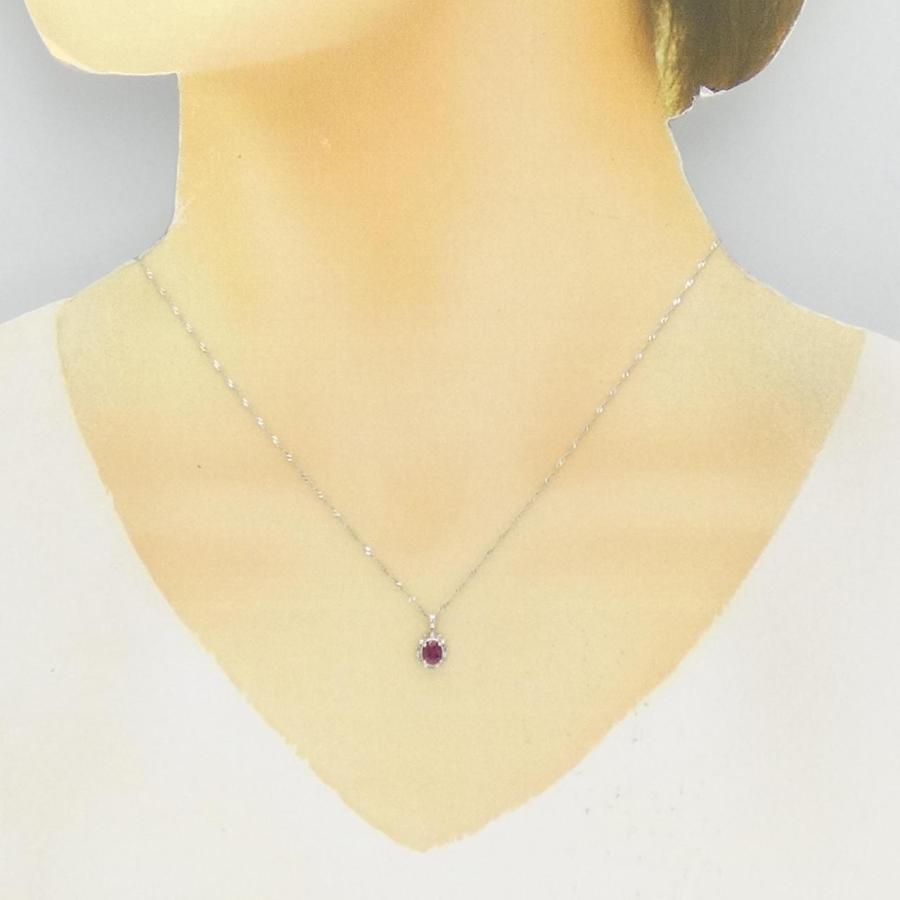 K18WG/750WG ルビー ネックレス 0.40CT 【公式通販】