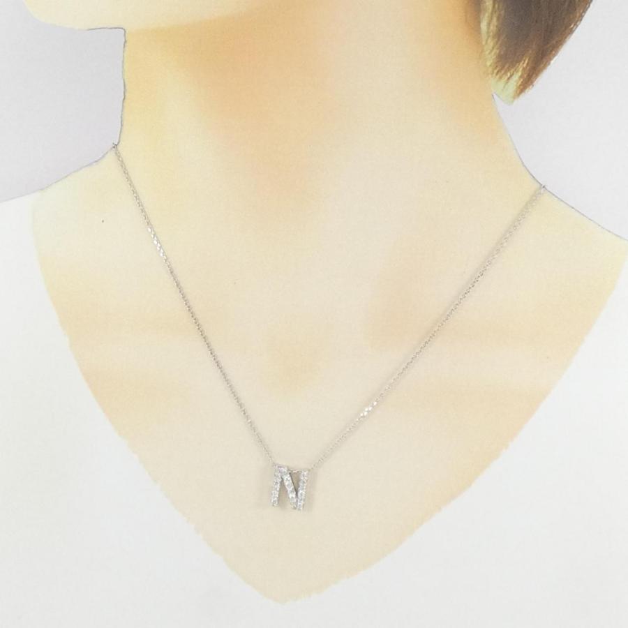 K18WG イニシャルN ダイヤモンド ネックレス 0.36CT : KOMEHYO 