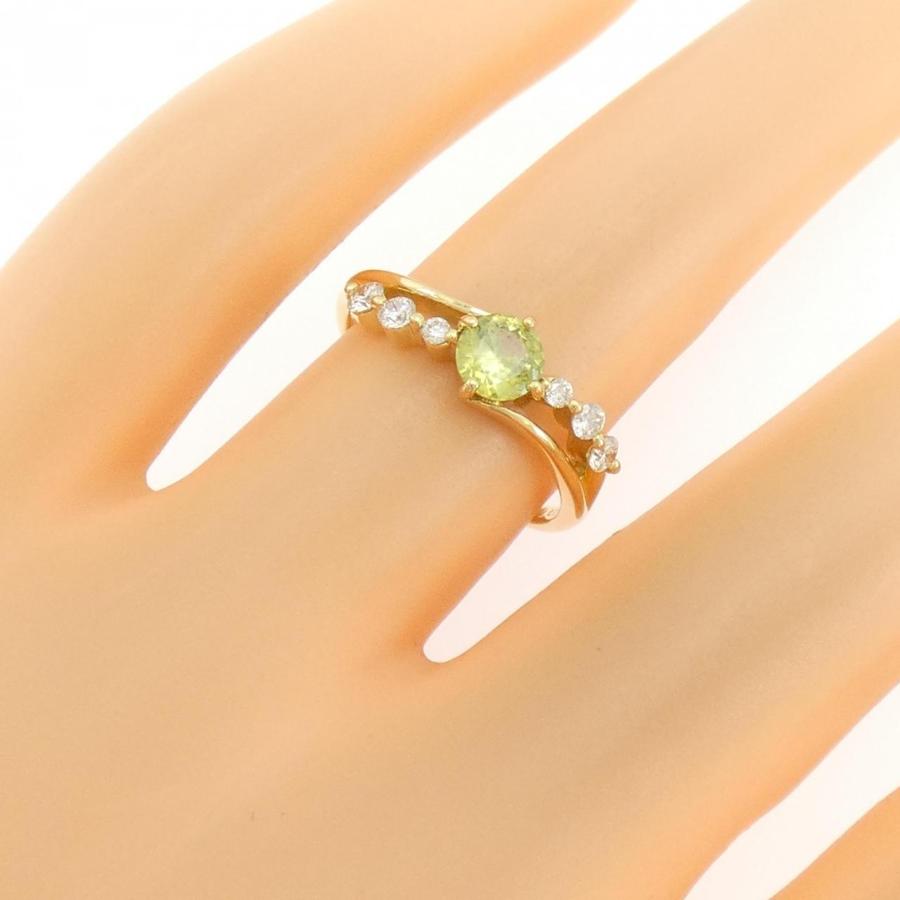 【美品】スフェーン×ダイヤモンドK18YGピンキーリング K18YG スフェーン リング 0.39CT : KOMEHYO ONLINESTORE Yahoo!店