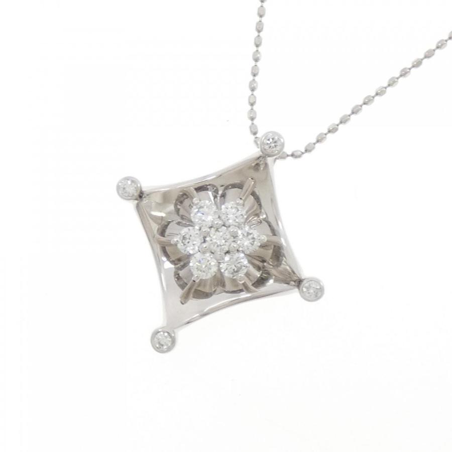 プラチナ ダイヤモンド フラワー ネックレス Pt850/900 計0.5ct 【公式