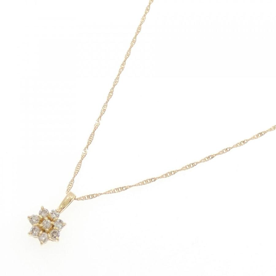 K18YG/750YG フラワー ダイヤモンド ネックレス 0.22CT : KOMEHYO