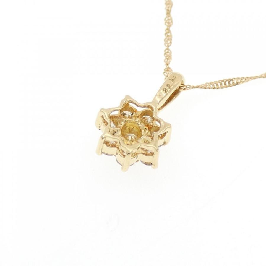 K18YG/750YG フラワー ダイヤモンド ネックレス 0.22CT : KOMEHYO