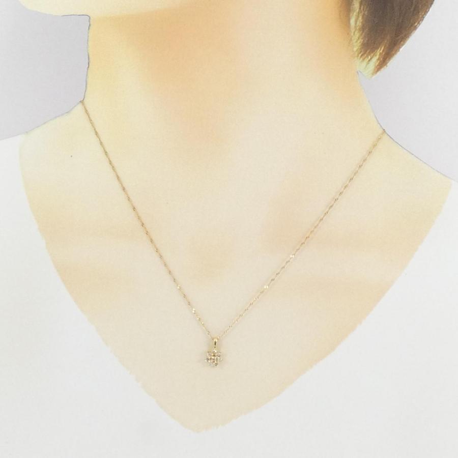 K18YG/750YG フラワー ダイヤモンド ネックレス 0.22CT : KOMEHYO