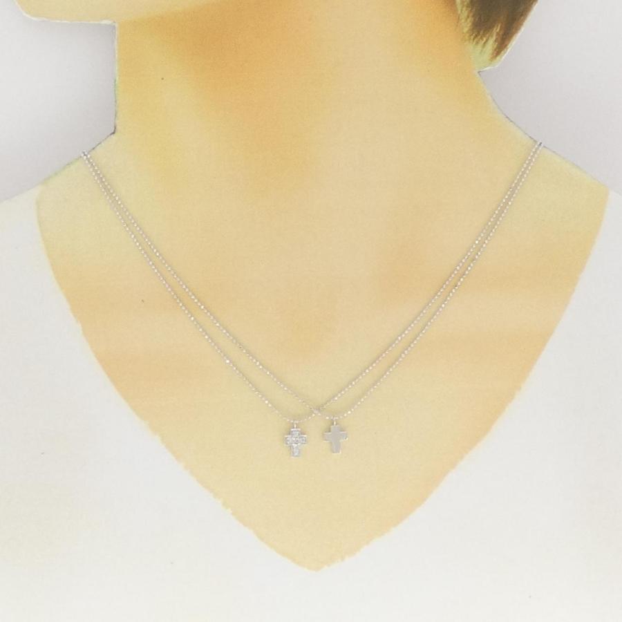K18WG クロス ダイヤモンド ネックレス 0.08CT : KOMEHYO ONLINESTORE