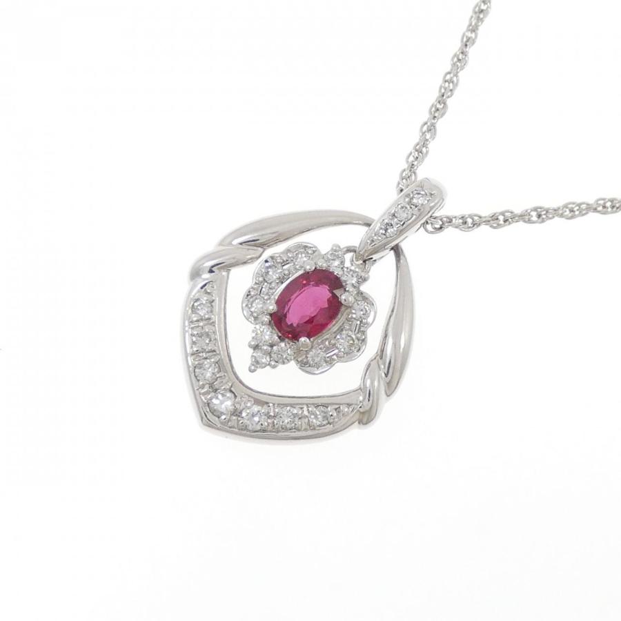 K18WG/PT900/PT850 ルビー ネックレス 0.40CT : KOMEHYO ONLINESTORE 