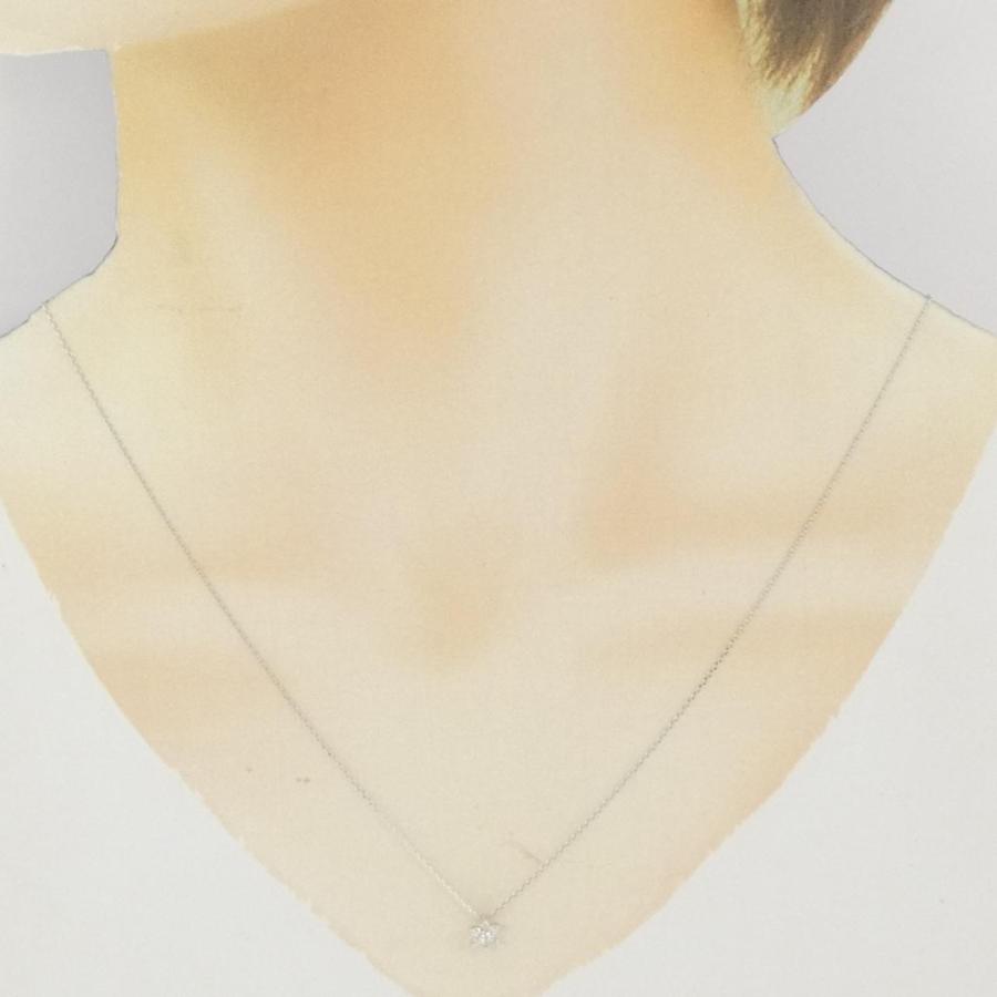 K18WG フラワー ダイヤモンド ネックレス 0.10CT : KOMEHYO 