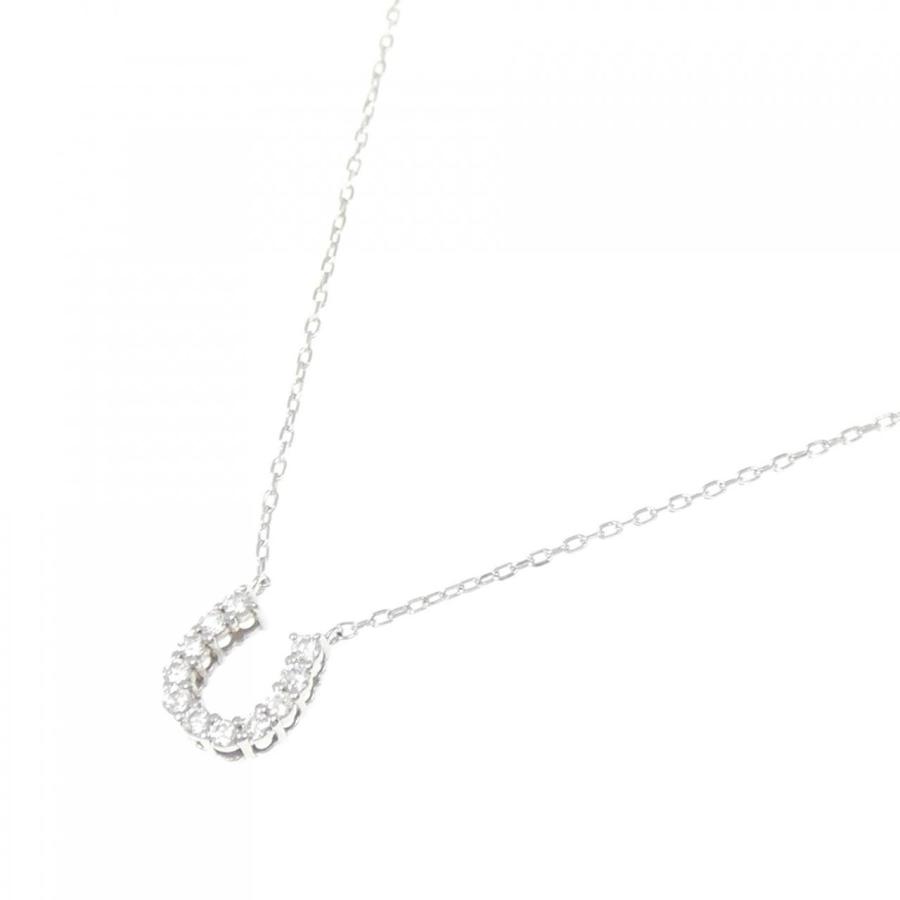 K18WG ホースシュー ダイヤモンド ネックレス 0.07CT_1