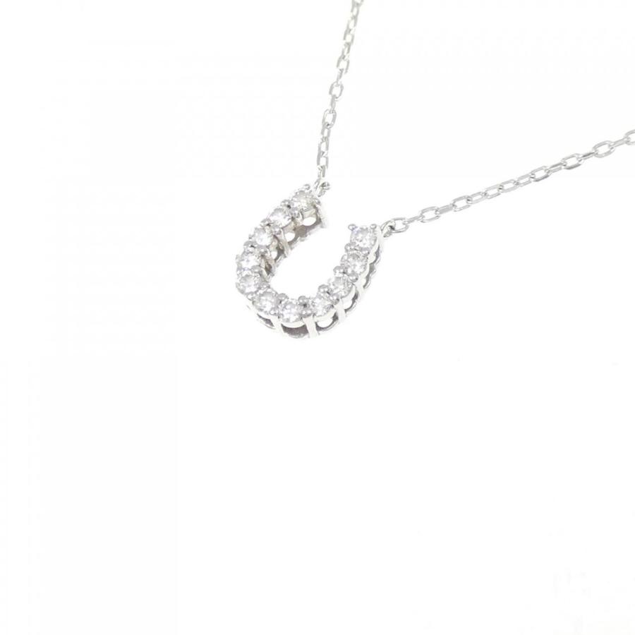 K18WG ホースシュー ダイヤモンド ネックレス 0.07CT_2