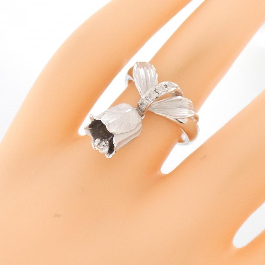 K18WG フラワー ダイヤモンド リング 0.08CT : KOMEHYO ONLINESTORE