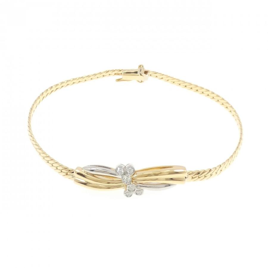 K18 ゴールド ダイヤモンド0.12ct ブレスレット 18cm 約1g DIAMOND