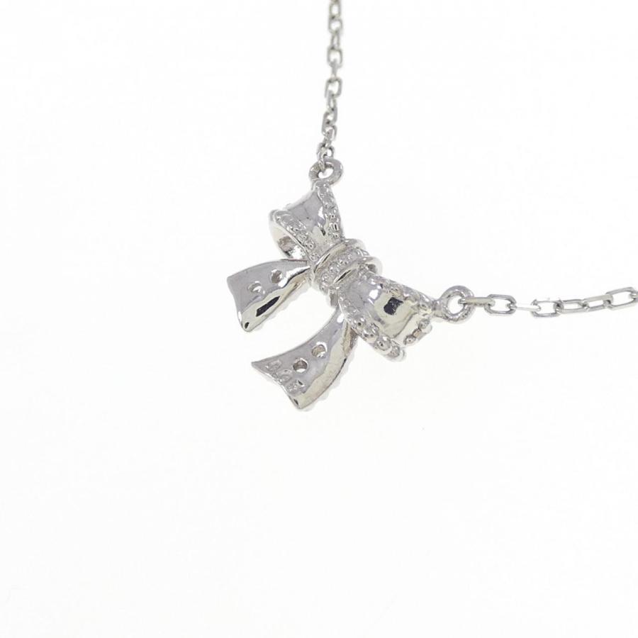 Pt850 ダイヤモンド リボン ネックレス PT900/PT850 リボン ダイヤモンド ネックレス 0.05CT : KOMEHYO