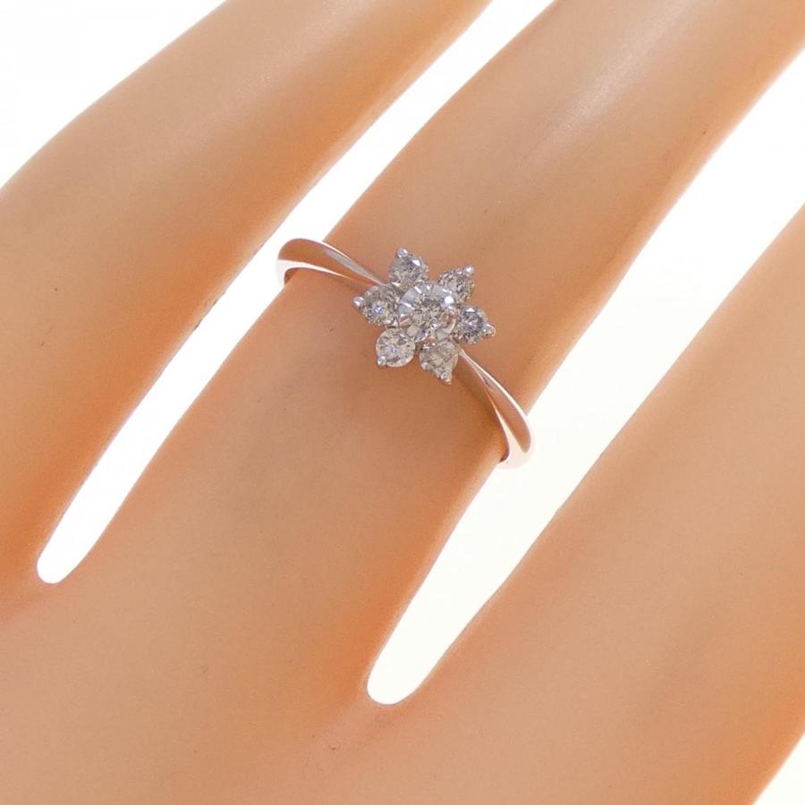 K10WG フラワー ダイヤモンド リング 0.20CT : KOMEHYO ONLINESTORE 