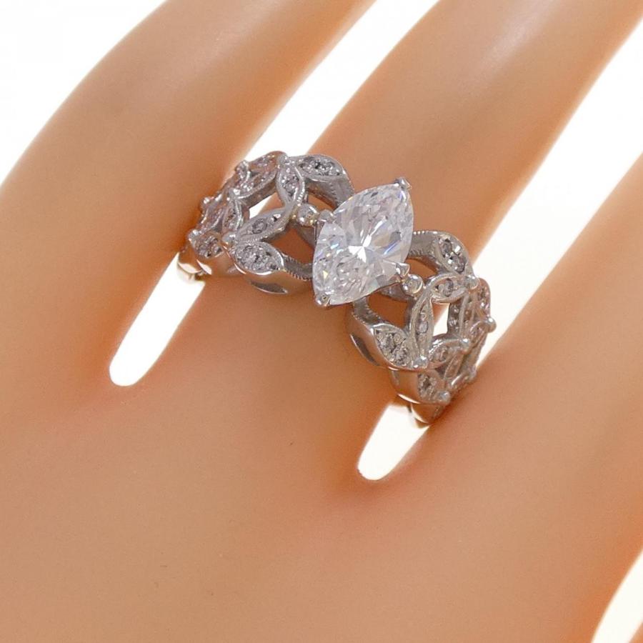 PT900 ダイヤモンド リング 1.029CT D SI2 マーキスカット : KOMEHYO