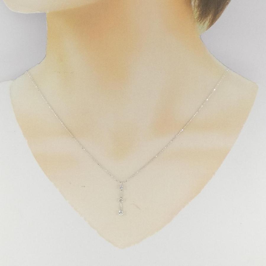K18WG スリーストーン ダイヤモンド ネックレス 0.30CT : KOMEHYO