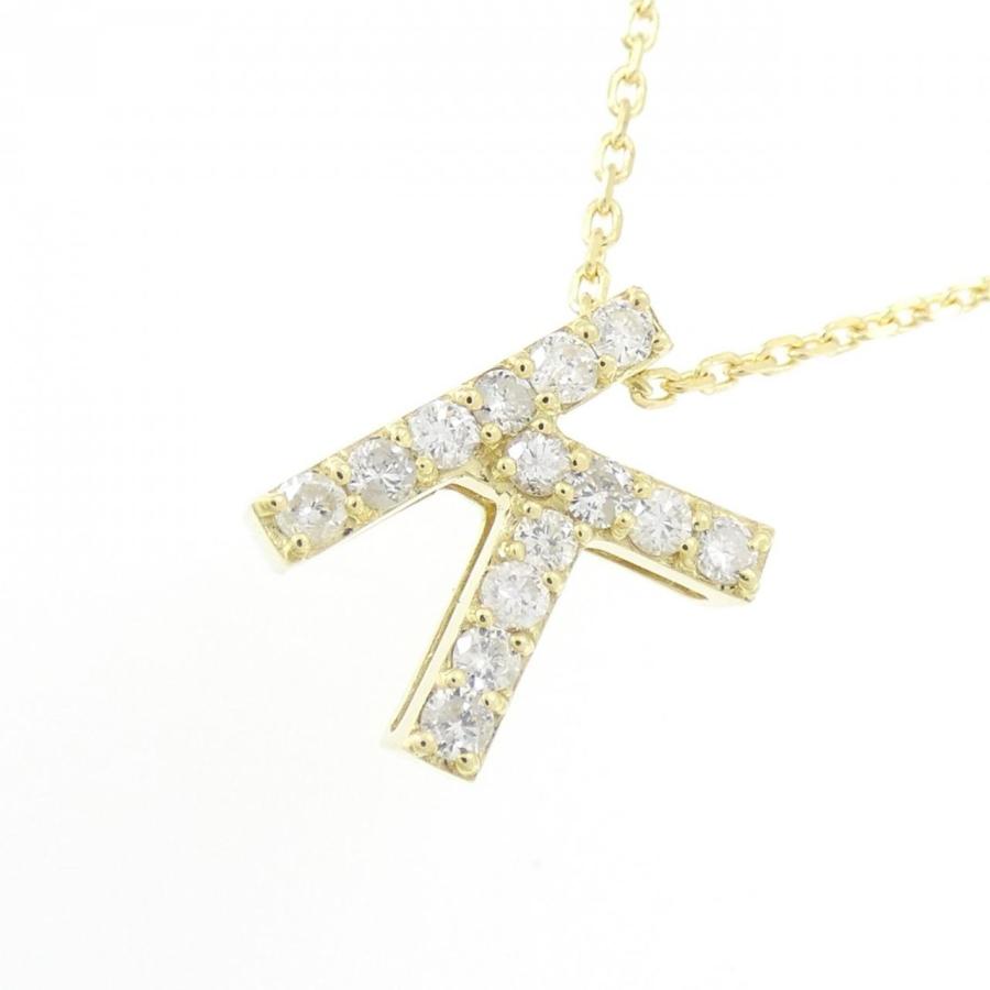 K18YG イニシャルK ダイヤモンド ネックレス 0.28CT