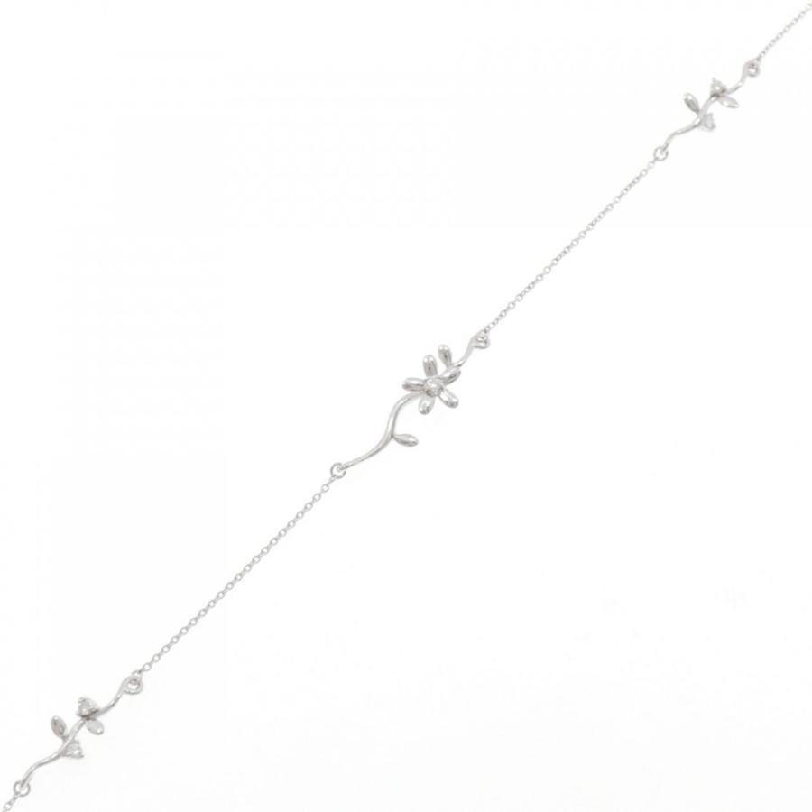 K18WG フラワー ダイヤモンド ブレスレット 0.07CT : KOMEHYO