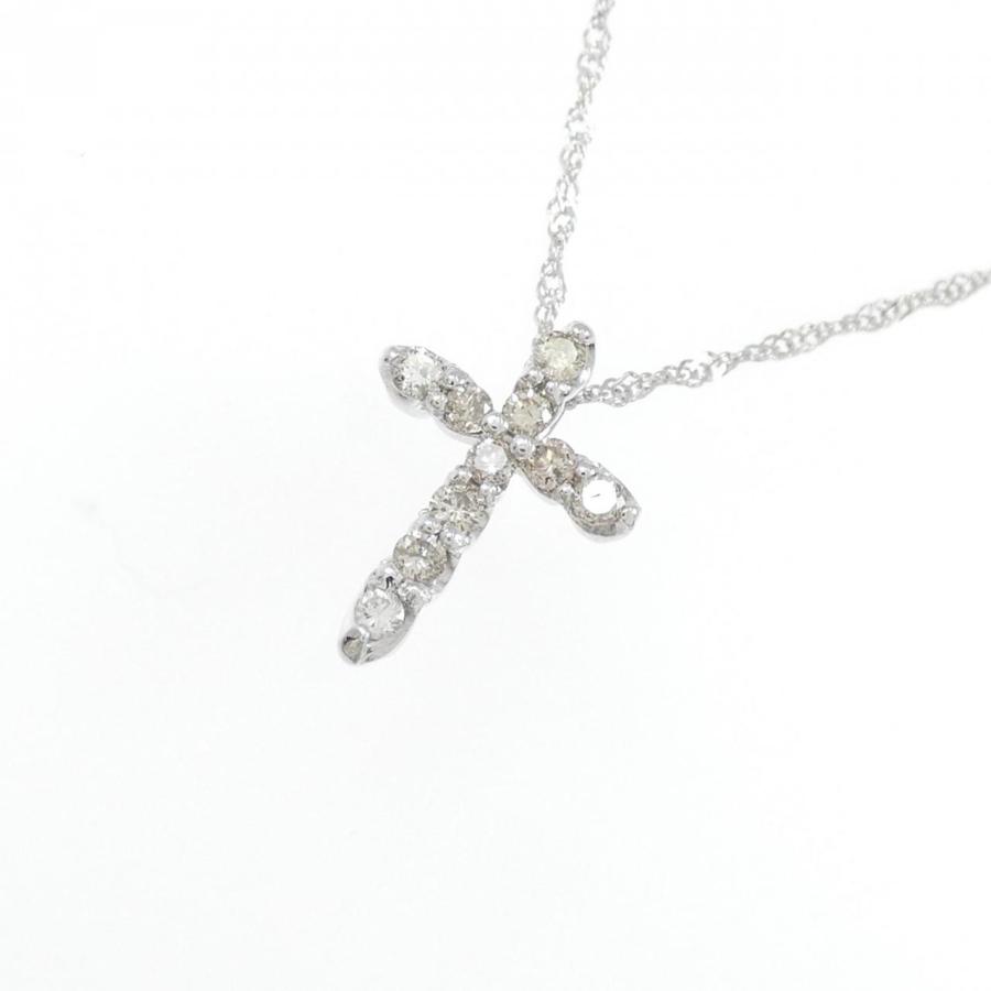 K14WG クロス ダイヤモンド ネックレス 0.15CT : KOMEHYO ONLINESTORE