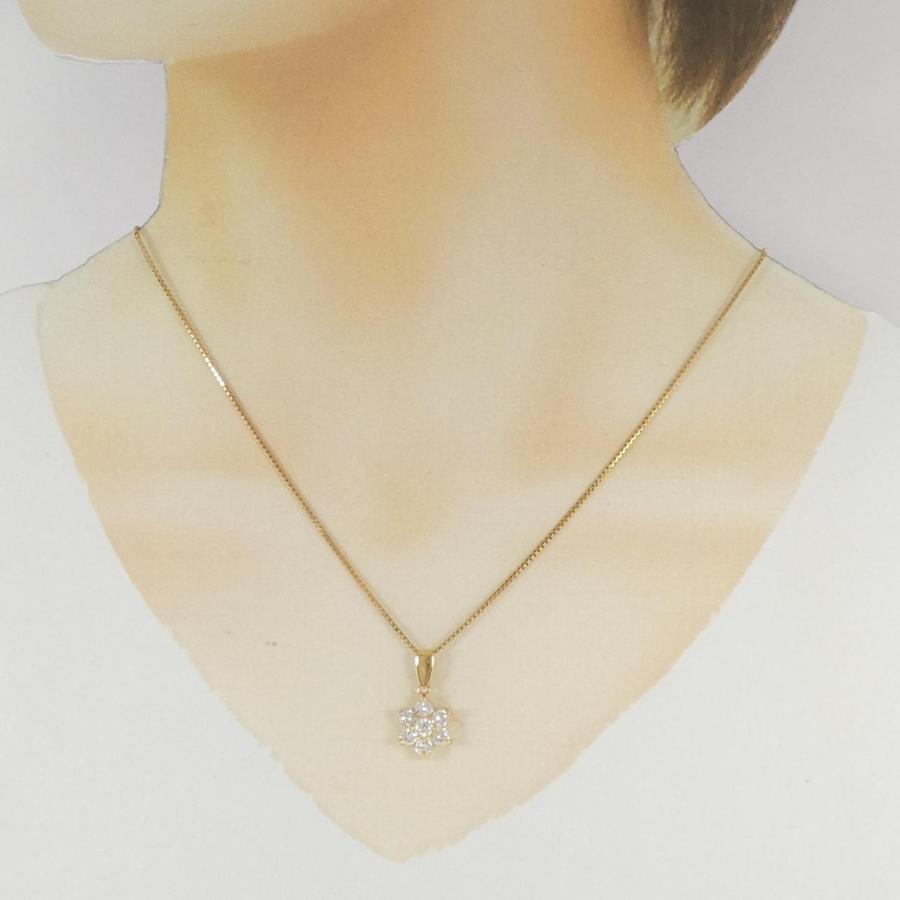 K18YG フラワー ダイヤモンド ネックレス 1.13CT : KOMEHYO