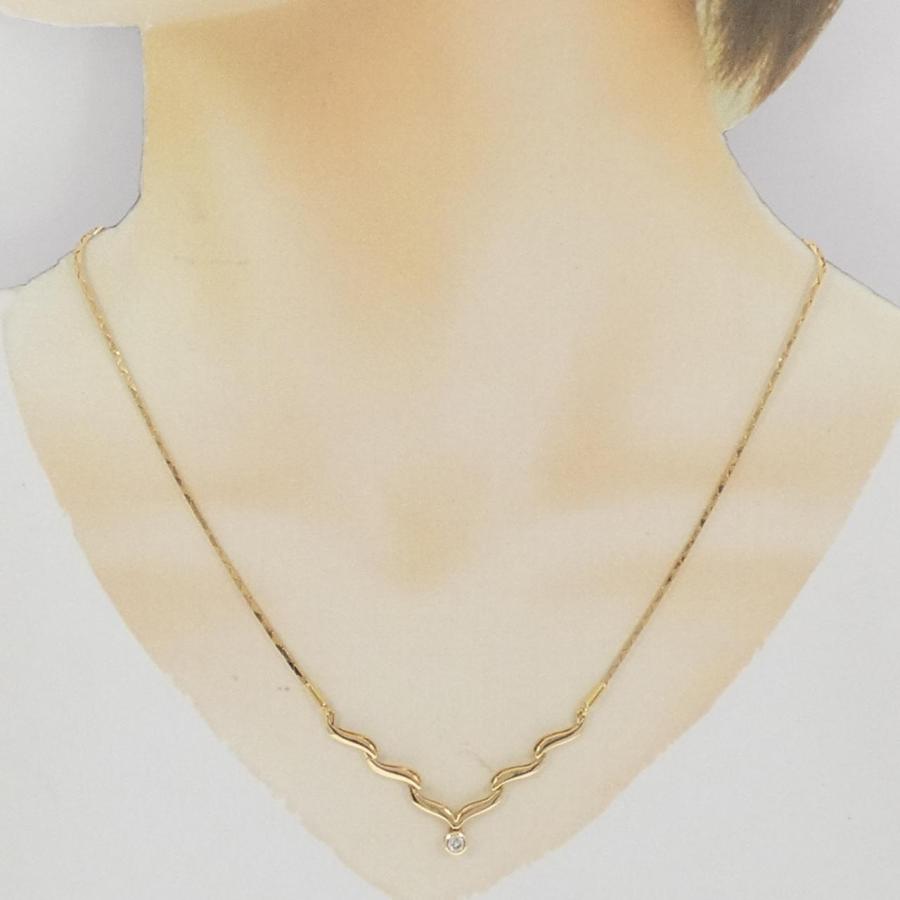 Moon K18YG ダイヤモンド ネックレス 0.12CT 直販クーポン K18 